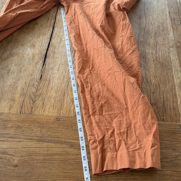 NWT Free People Terra Cotta High Rise Cotton Side Tie Pants - Size small - Picture 2 of 9